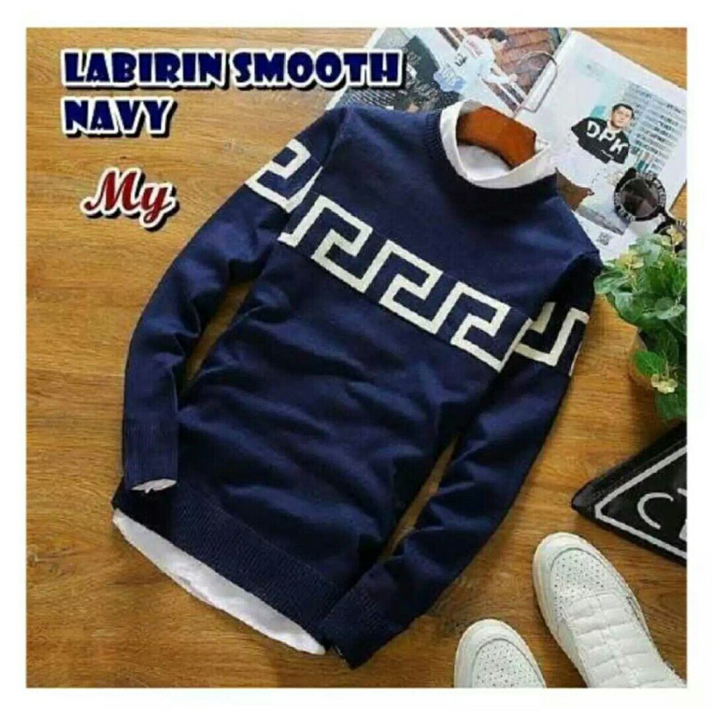 Sweater  Rajut Pria Labirin Tribal/Sweater keren/Sweater Kekinian