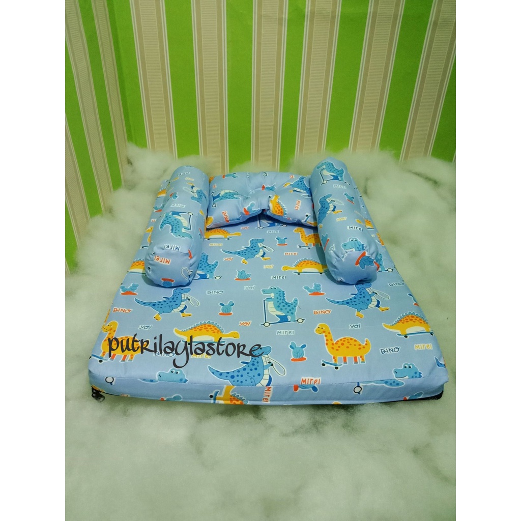 kasur bayi murah cod motif dino blue