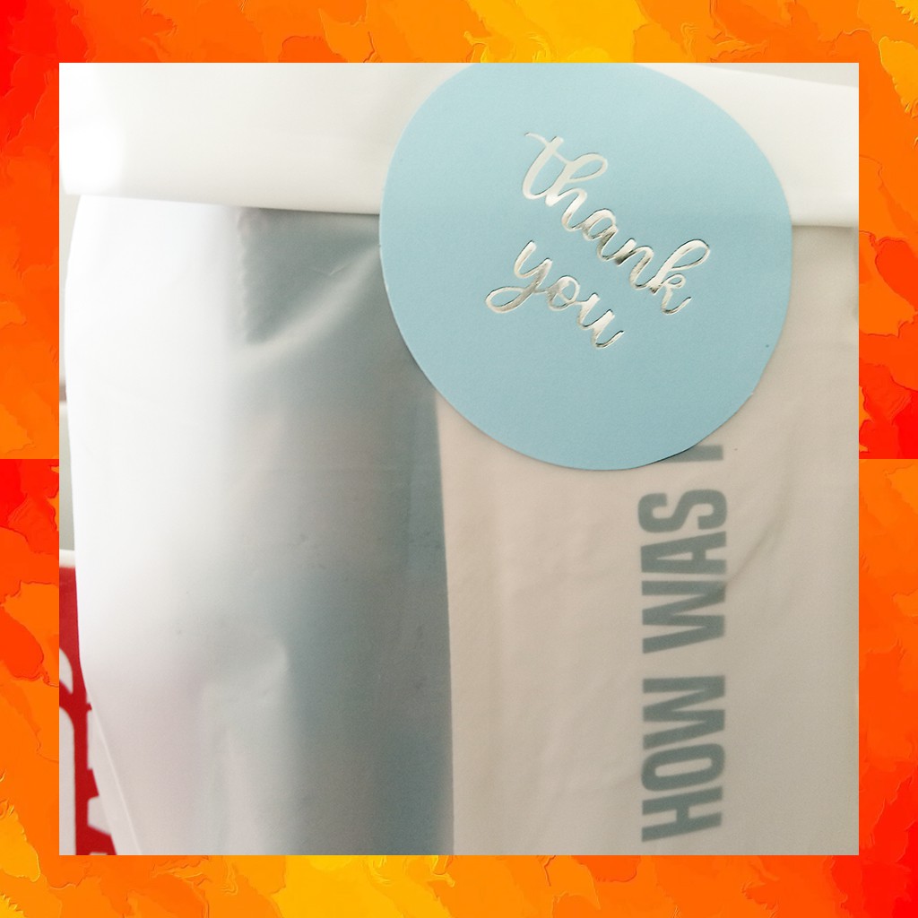 

stiker 60pcs thank you ukuran besar diameter 4cm