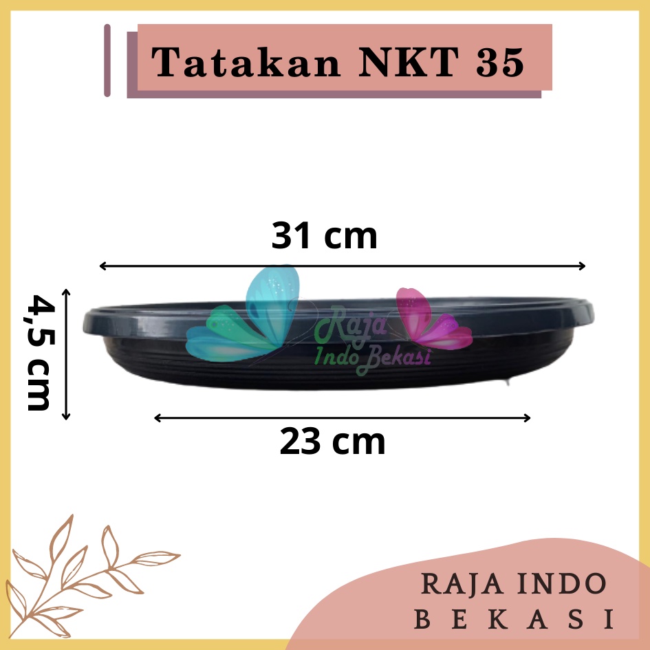 Tatakan NKT 35 Putih HItam Alas Pot Bunga Polos Besar Murah Bagus Tatakan Alas Pot Bunga Nkt 35 Putih 31cm Untuk Pot 35cm - NKT TATAKAN 35 alas pot bunga polos besar murah bagus