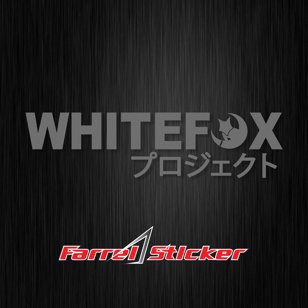 Stiker white fox sticker WHITEFOX 12 CM KANJI