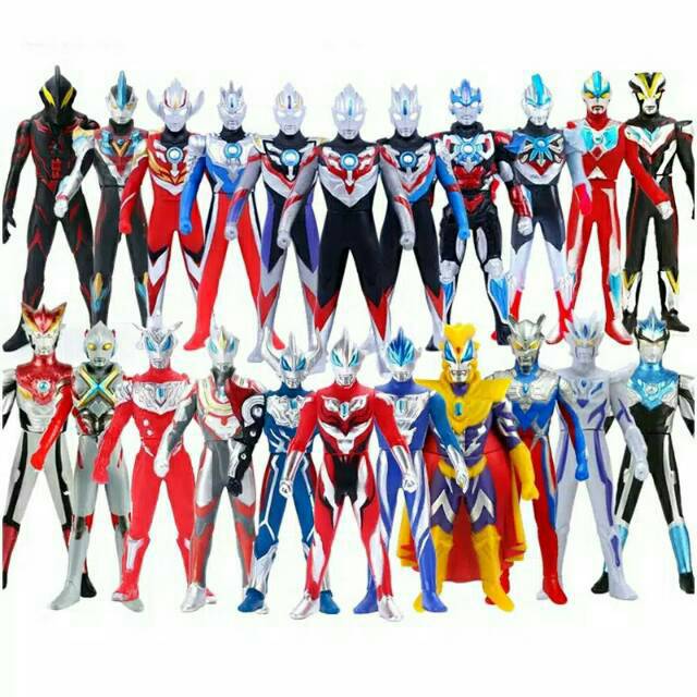 Mainan Action Figure Ultraman Karet Ultraman Dyna R/B Rosso Blue Belial Orb Zero Taiga Tinggi 13cm