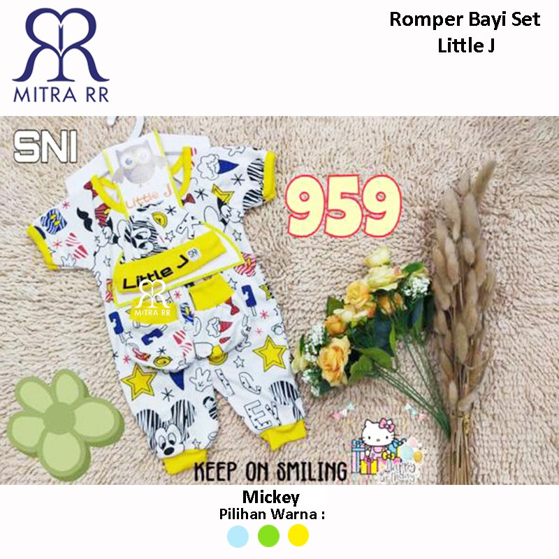 Romper Bayi Setelan Set ( Romper+ Topi+ Kaos kaki ) Jumper Karakter Newborn Gift 0-6M