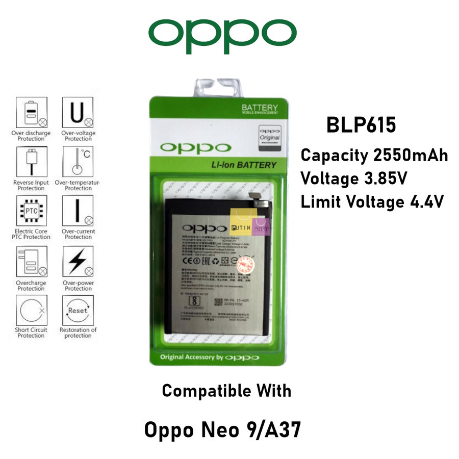 Baterai Batre Battery original Oppo BLP615 A37 / Neo 9