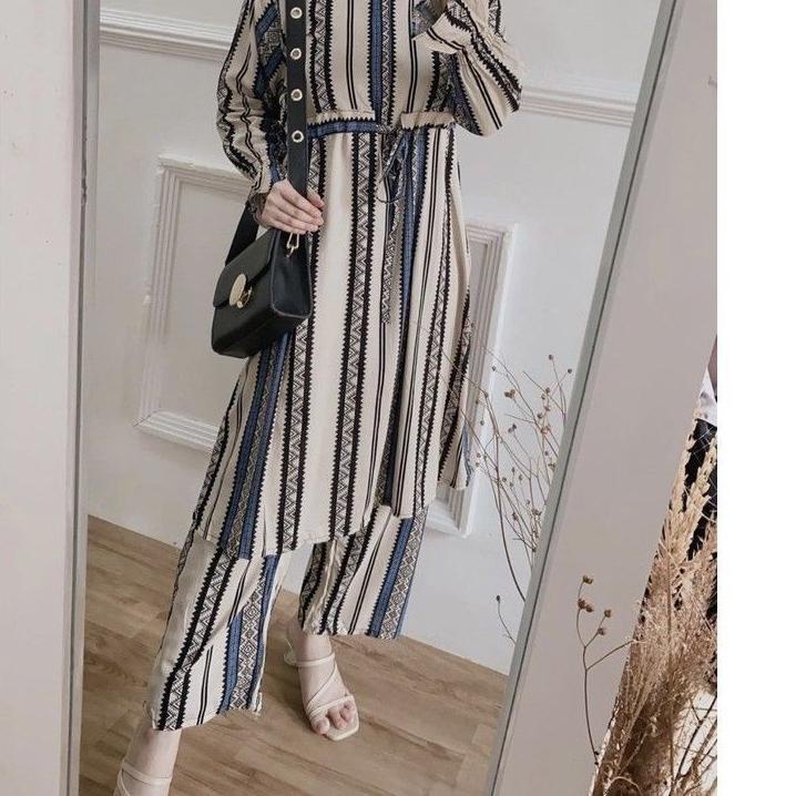 Terjangkau - LONG JUMBO / Setcel long tunik jumbo malika serut XXL Ld 120 / setelan malika serut bus