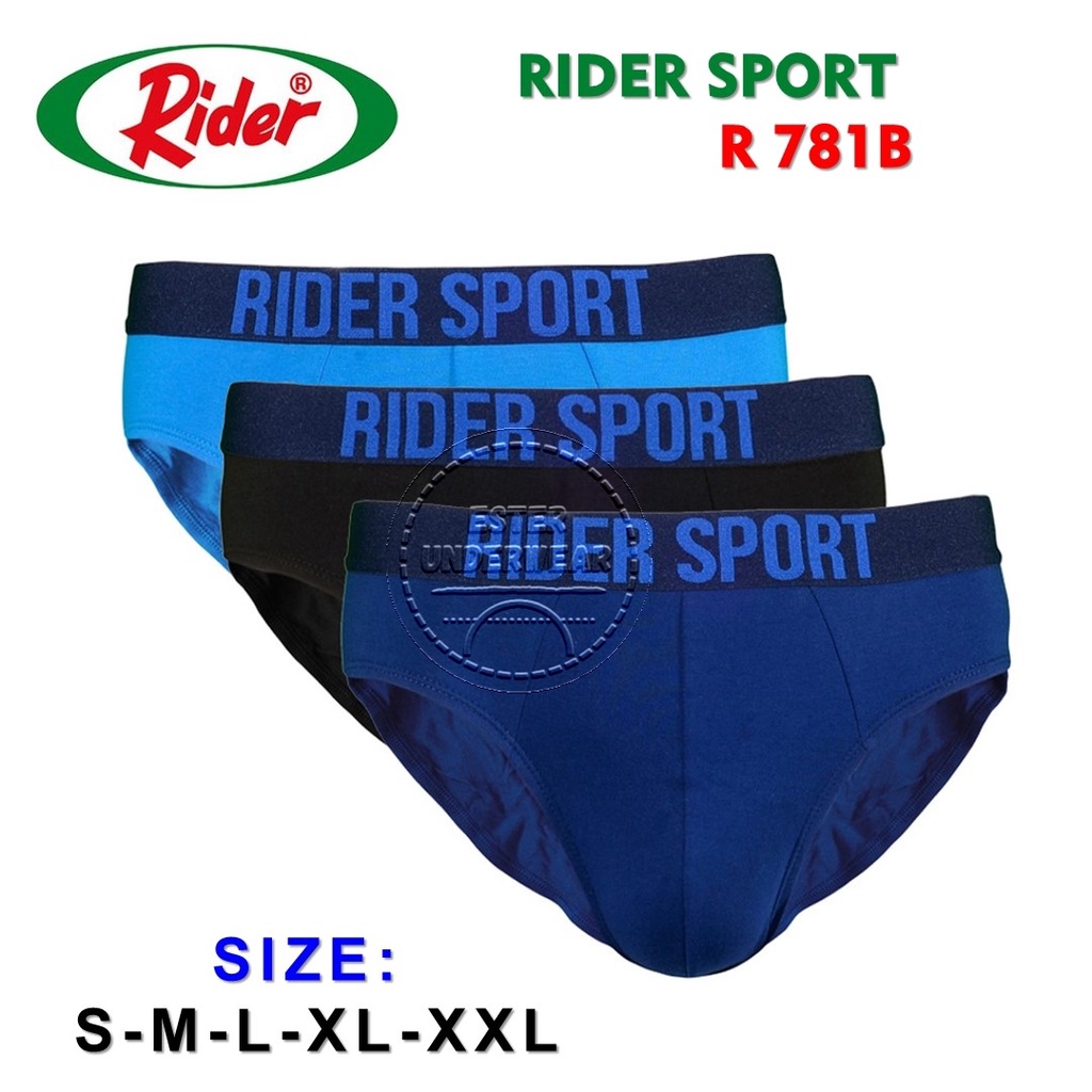 Celana Dalam Pria Rider Sport R 781 Isi 3 Pcs/Pack Bahan Katun 100%