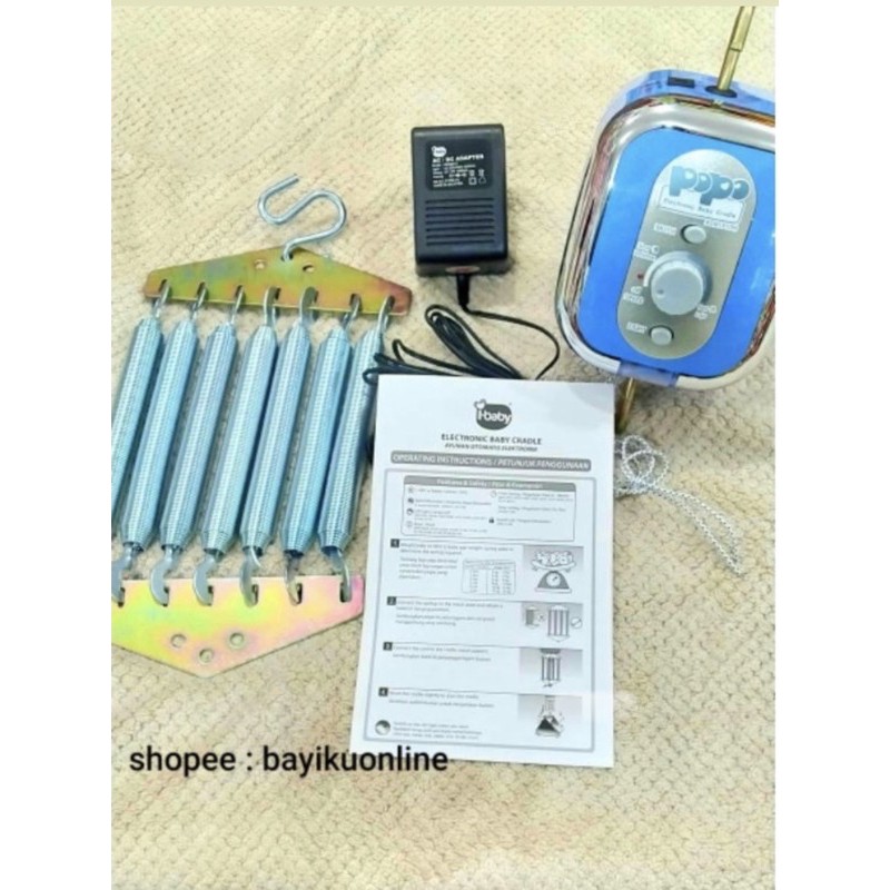 Harga Promo Ayunan Listrik/Elektrik Bayi Popo + Musik + Adaptor + Lampu LED