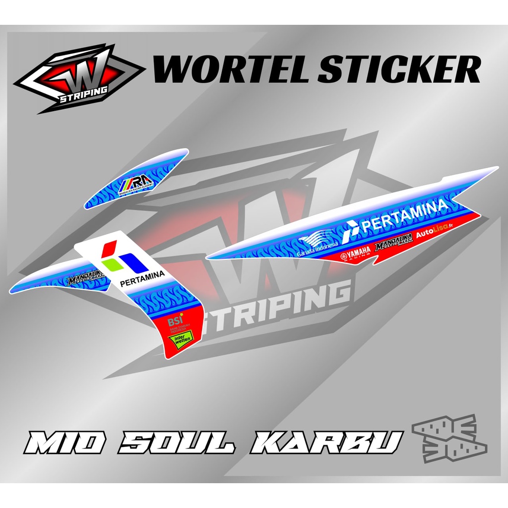 Striping Mio Soul Karbu-Striping Stiker Hologram Motor Mio Soul Karbu Mandalika