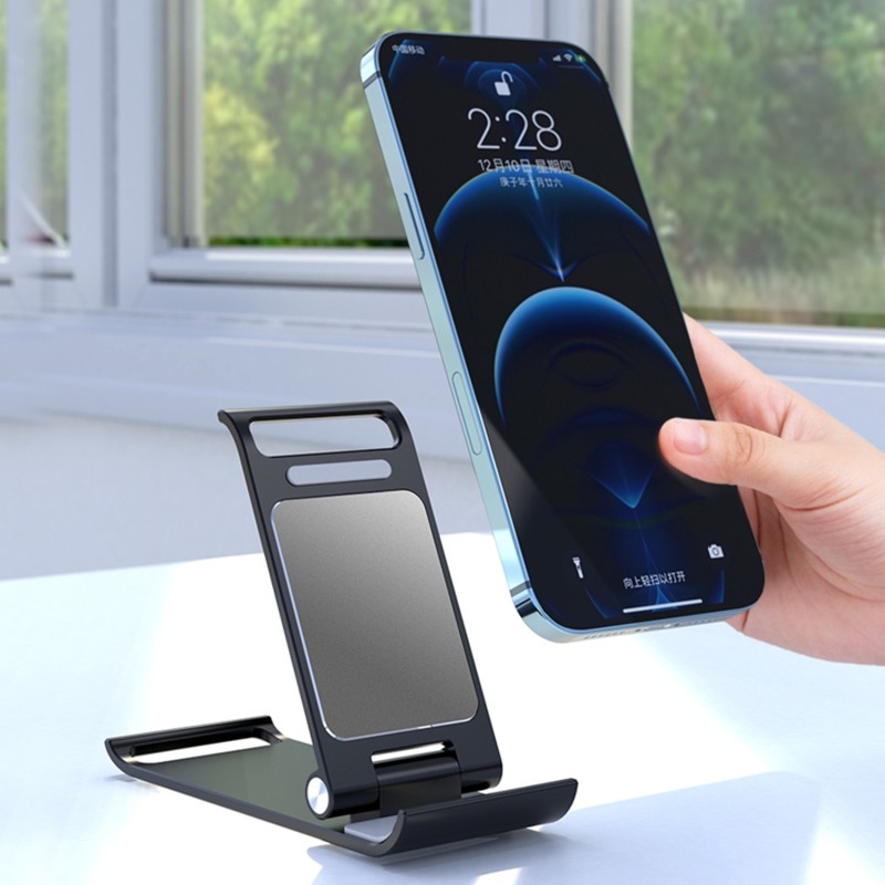 Stand Meja Lipat Mini Portable Bentuk Perahu Layar Bahan Metal Untuk Handphone / Tablet