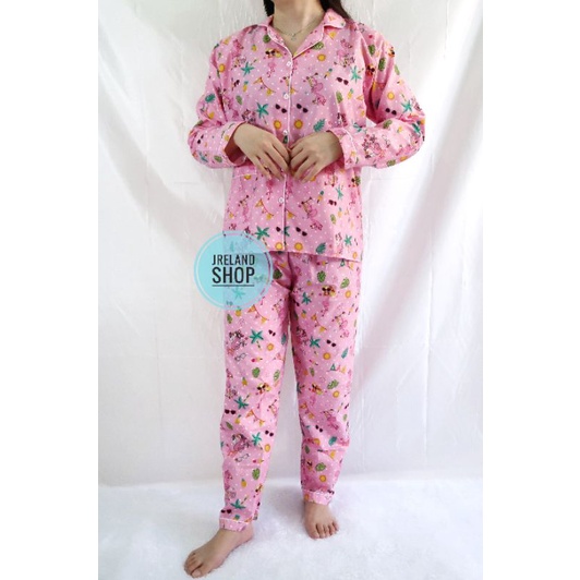 PIYAMA DEWASA BTS / BT21 HP/CP/PP-PP FLAMINGO PINK