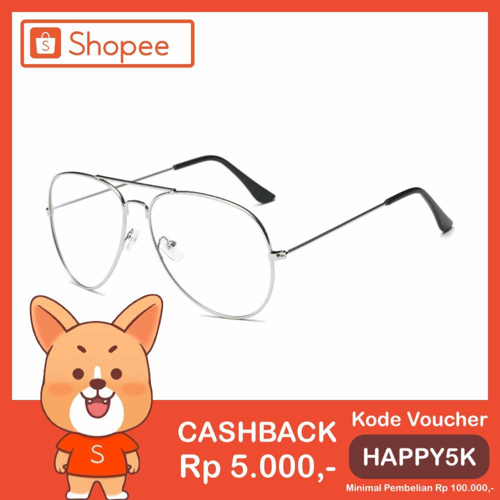 Kacamata Eye Pilot Sunglasses [ Silver Trp ] Pria dan Wanita - BKK