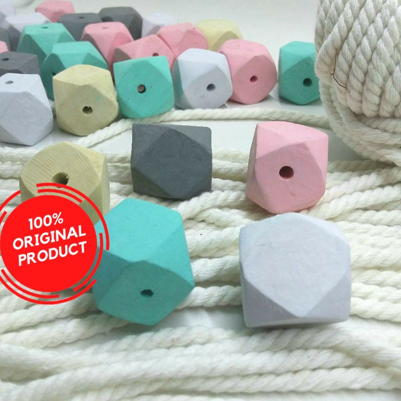 Manik Kayu Diamond | Manik Hexagon | Manik kayu natural | wooden beads | Manik Diamond Kayu Natural