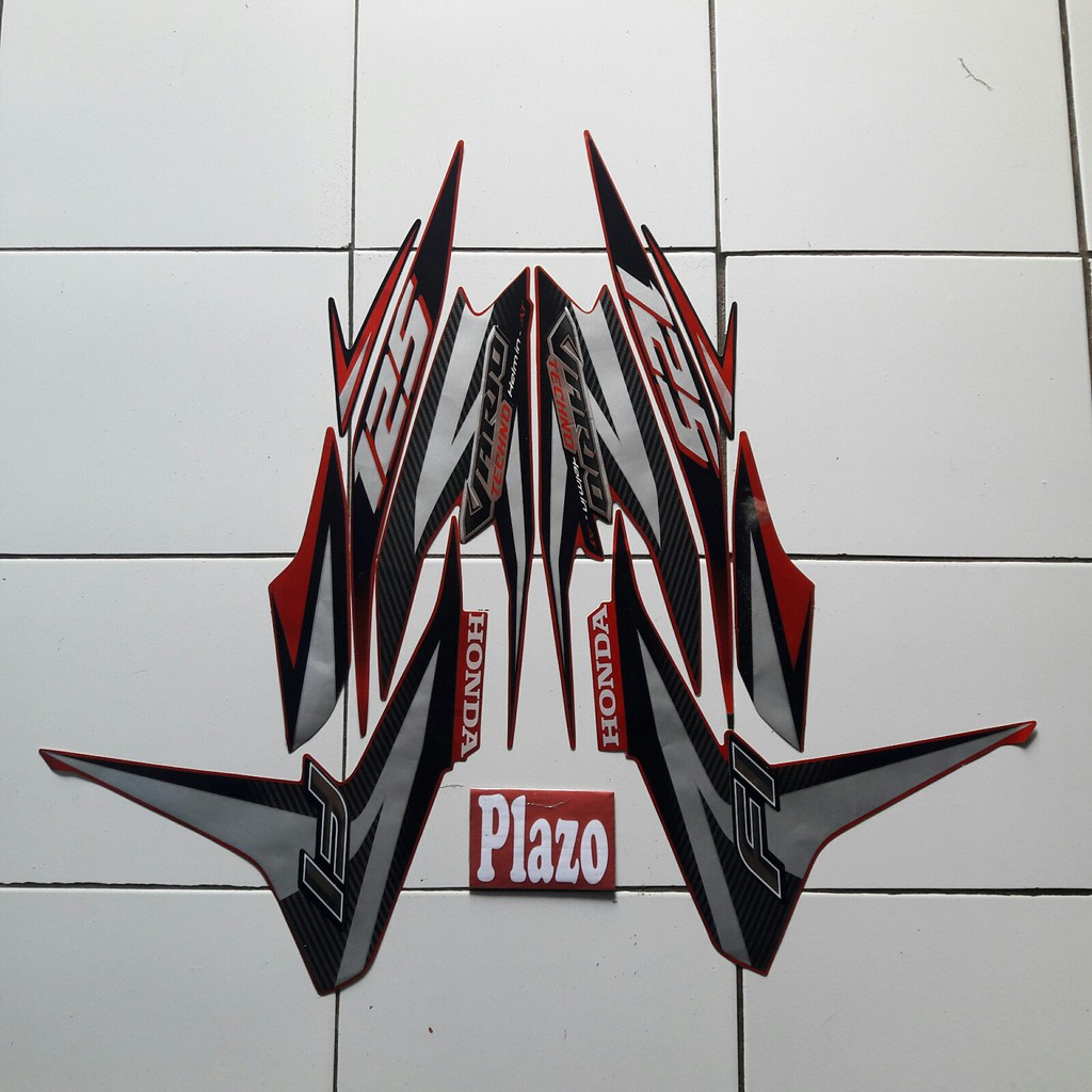 stiker motor striping vario techno 125 fi 2012 merah