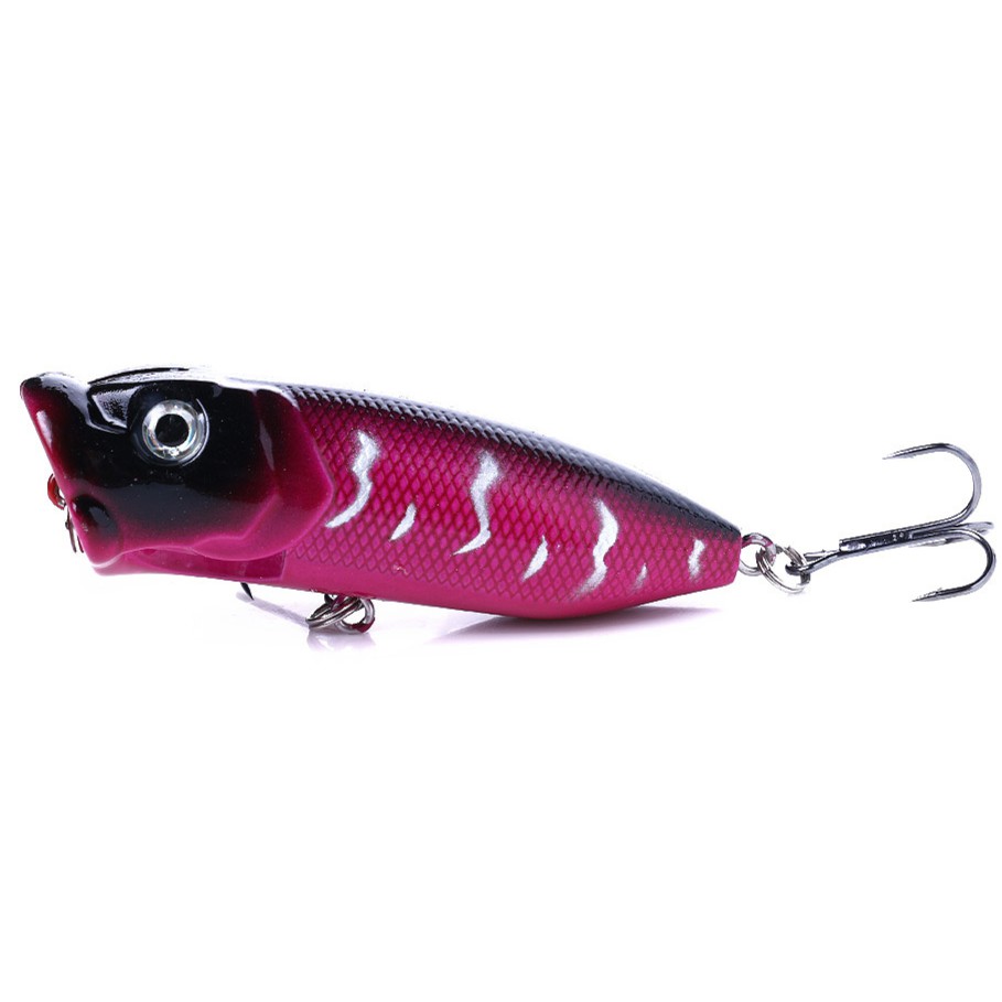 HENGJIA 1Pcs 6.5cm/11.8g Popper Umpan Pancing Metal Kait Topwater Fishing Lure Ikan Bait Bass Tackle