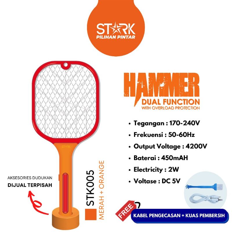 Raket Nyamuk Stark Hammer STK-005