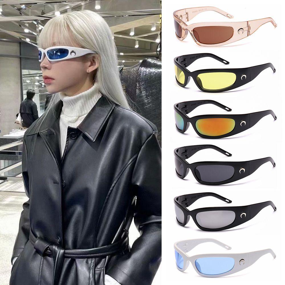 Chookyy Moon Sunglasses Vintage Punk Kacamata Matahari Bersepeda Persegi Panjang