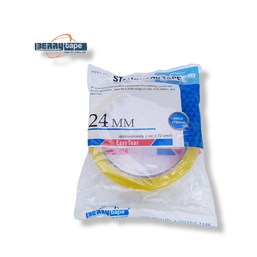 

Solasi / Selotip Easy tear Berry tape 1 inchi (24mm x 72 yard ) Mudah dirobek – Satuan- SHSNP