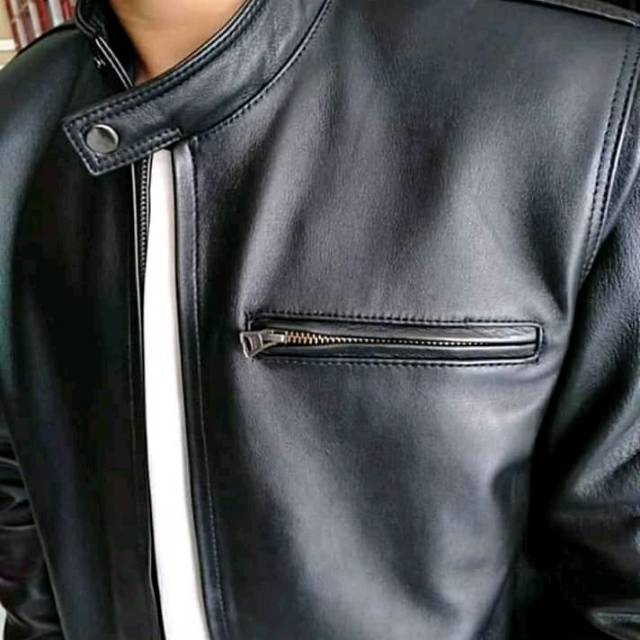 Jaket pria asli kulit domba jaket laki-laki