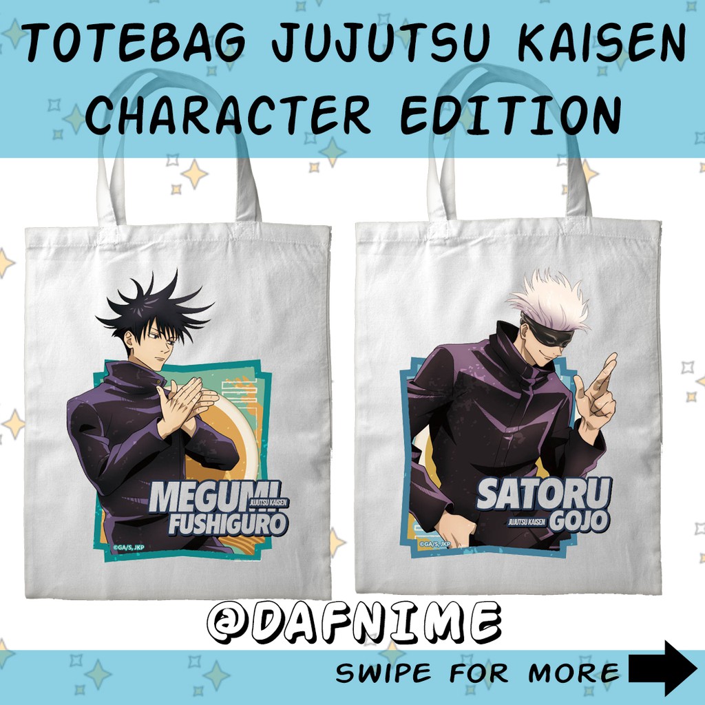 TOTEBAG ANIME JUJUTSU KAISEN CHARACTER EDITION MEGUMI GOJO YUUJI NOBARA INUMAKI MAKI PANDA