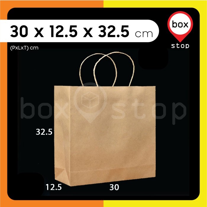 

Paper Bag - Paperbag Polos - KRAFT COKLAT - 30x12.5x32.5 cm (20 pcs)