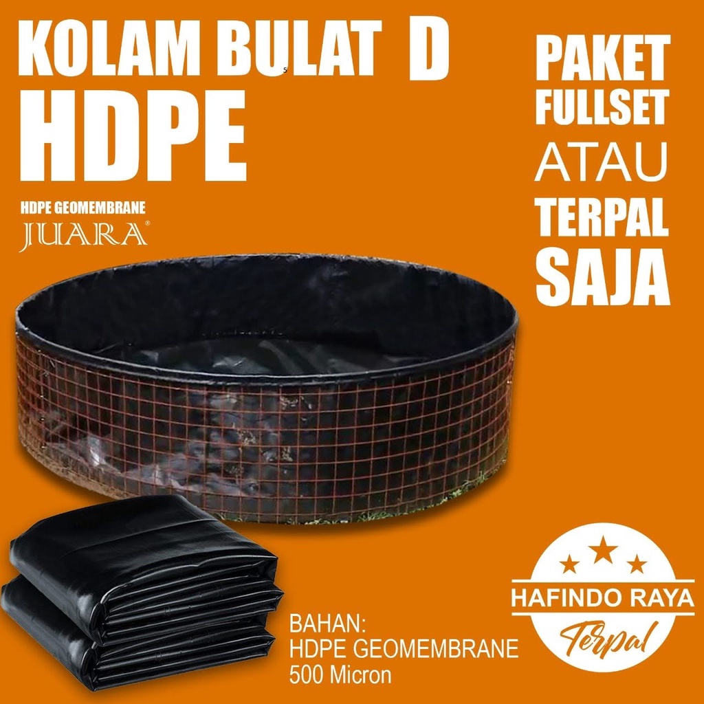 Kolam Bulat HDPE 500 MIKRON DIAMETER 2 meter Fullset