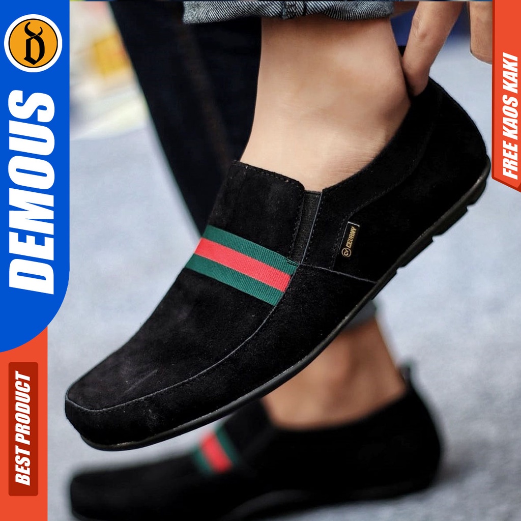 DEMOUS YOMI Sepatu Casual Slip On Kulit Asli