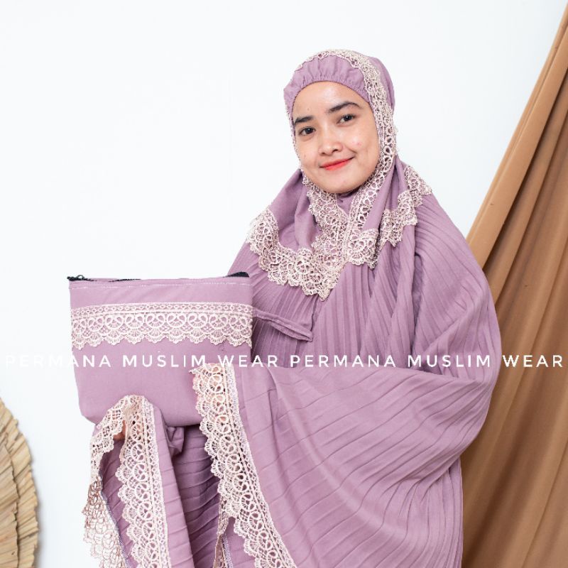 Mukena Dewasa Plisket Renda Bordir Swarovski/Mukena Adem Terbaru 2022/Mukena mewah