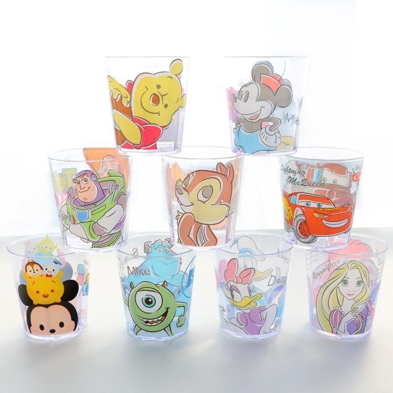 Gelas Cup Plastik Disney Mickey Princess Snow White Ariel Rapunzel Cars Toy Story Pooh Monster Inc Donald Daisy