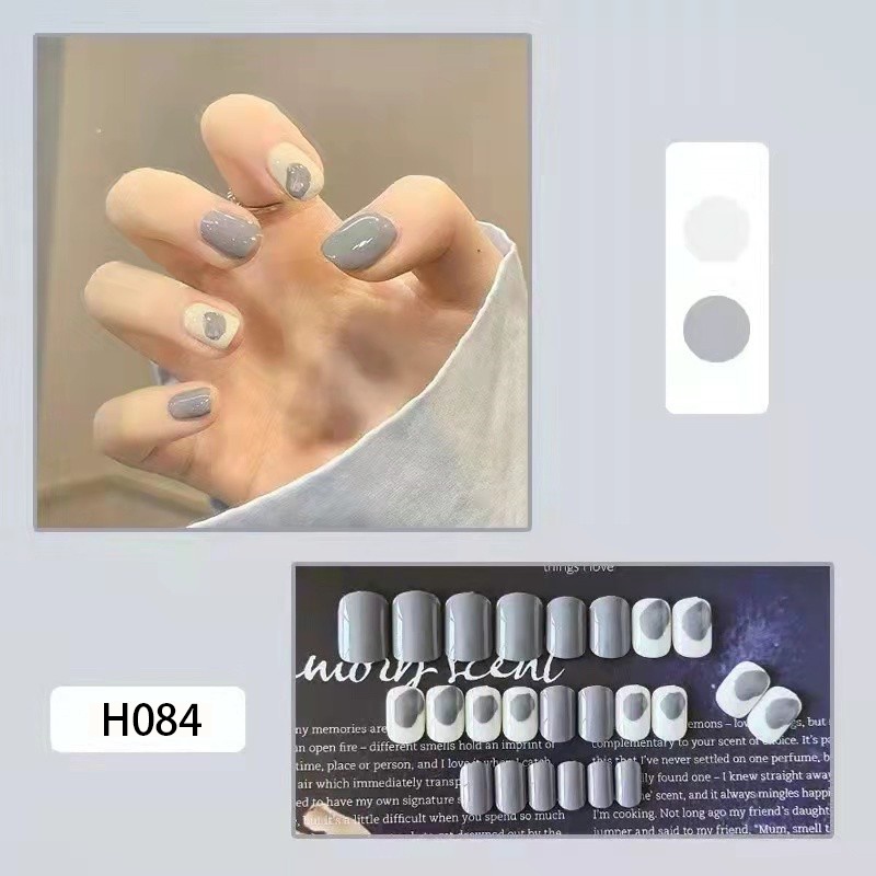 3D Kuku Palsu 24pcs/(FREE LEM)Set DIY Instant Nail Art Fake Nails Bridal Wedding Akrilik/24 pcs Kuku Palsu 3D / Stiker Kuku Palsu / Kuku Palsu Premium With Box/ Pemoles Kuku-H084