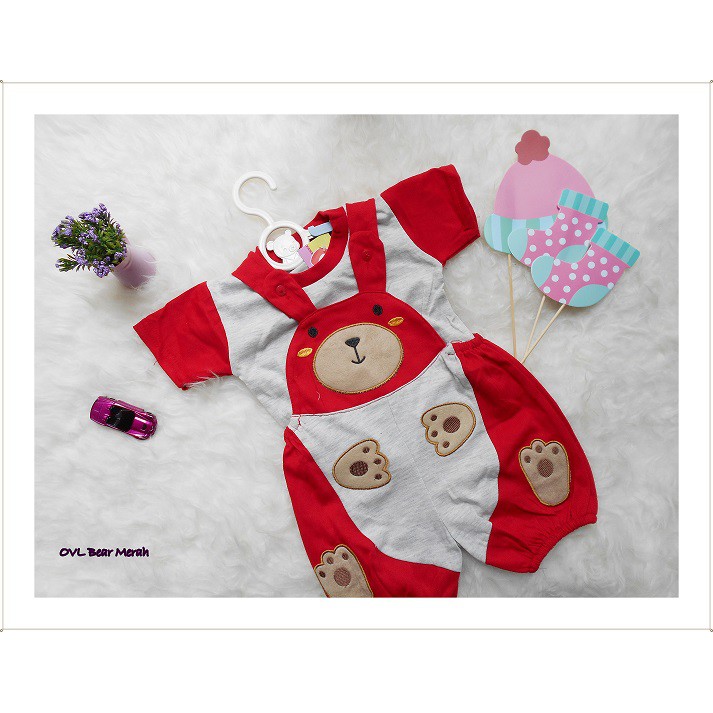 Baju Jumpsuit Apple Kids Anak-Anak Baju Jumper Fashion Baby Ovl Bear