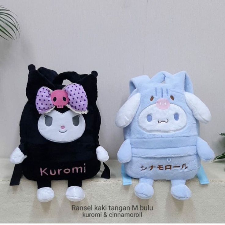 Ransel Kaki Tangan M Kuromi, Cinamorol/bagpack anak lucu/tas anak karakter/Tas Kuromi Tas Cinamonrol/Ransel cinamonroll