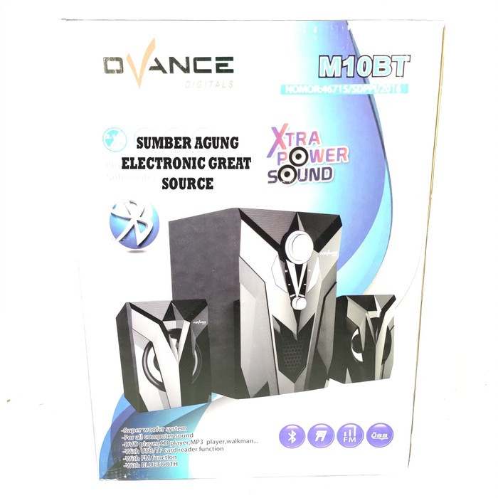 M10BT Advance Speaker Aktif Isi 3 Bluetooth Pemutar Musik USB FM Memor