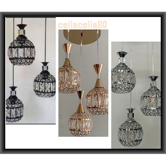 Lampu Gantung Kristal Bulat 3 iN 1 3 Warna Pilihan Lampu Gantung Kristal Bulat 3 iN 1 3 Warna Pilihan