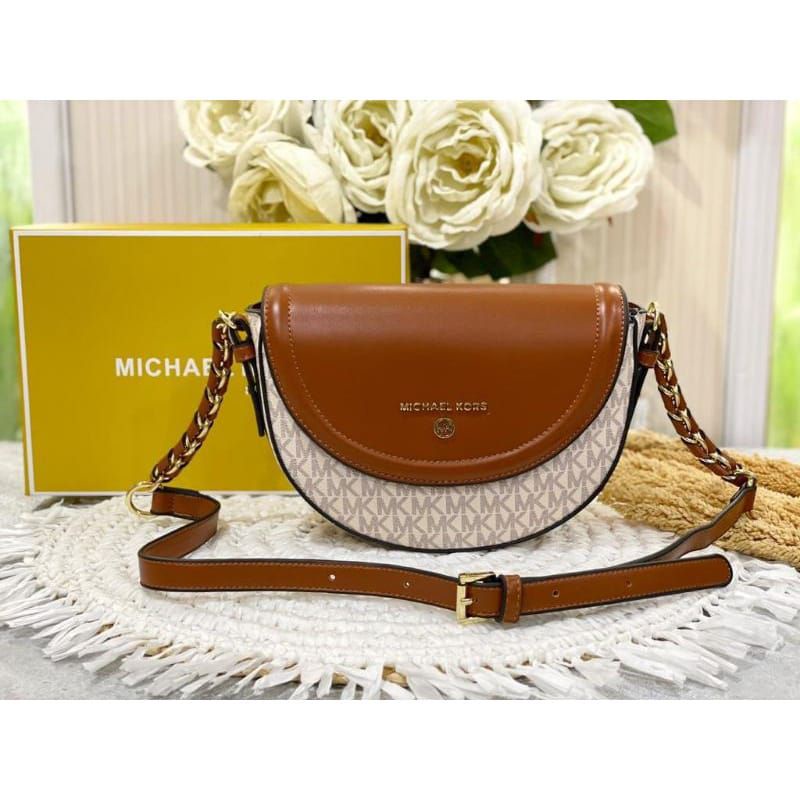 Mic*hael Kors Saddle New Tas Selempang Wanita Oval Import