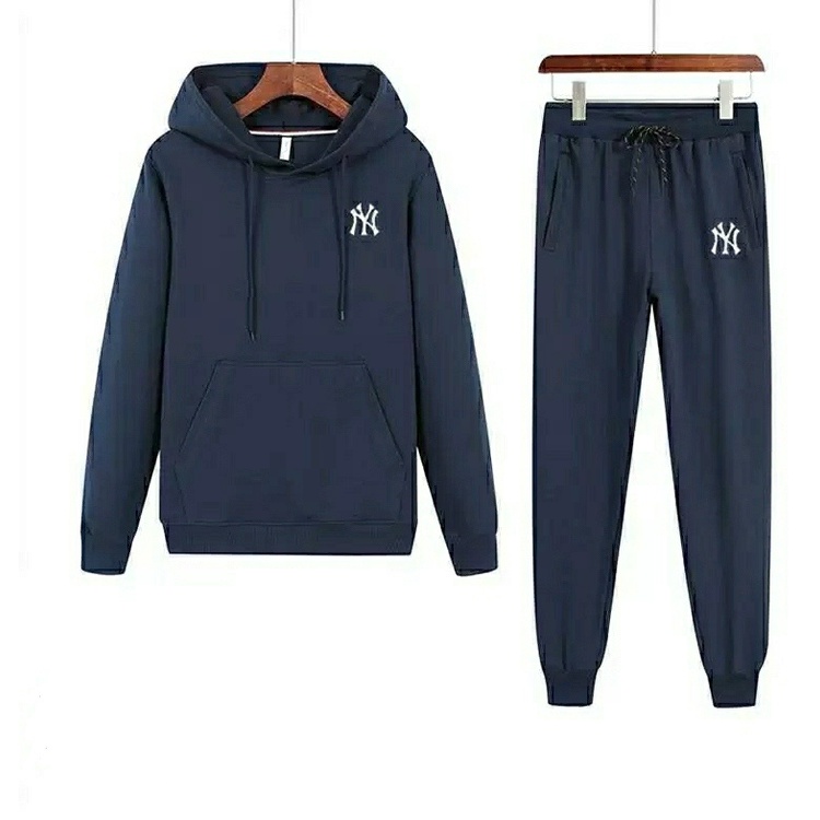 KIYOWO-Setelan Pakaian Pria Baju Sweater NY Bordir dan Celana Jogger Panjang Premium Original Pria