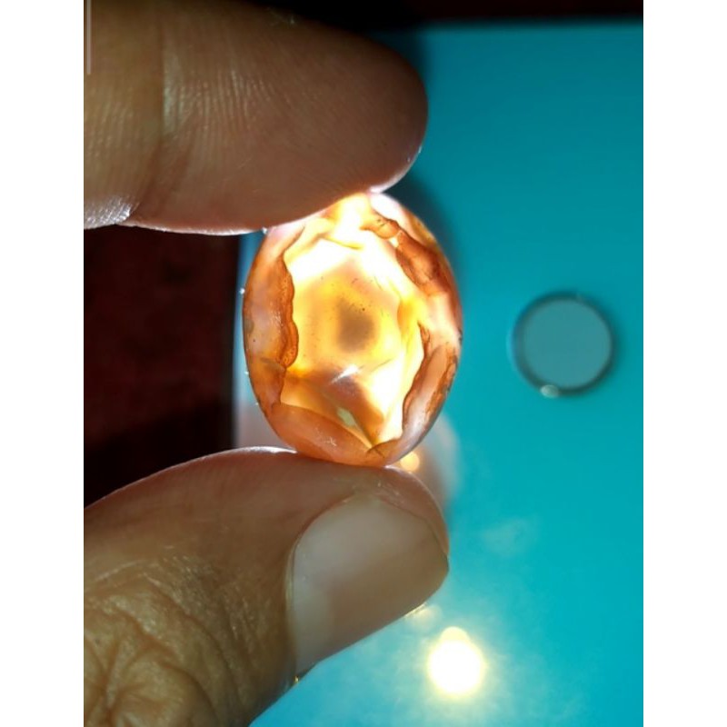 Batu akik asli alam motip goa antik dan langka