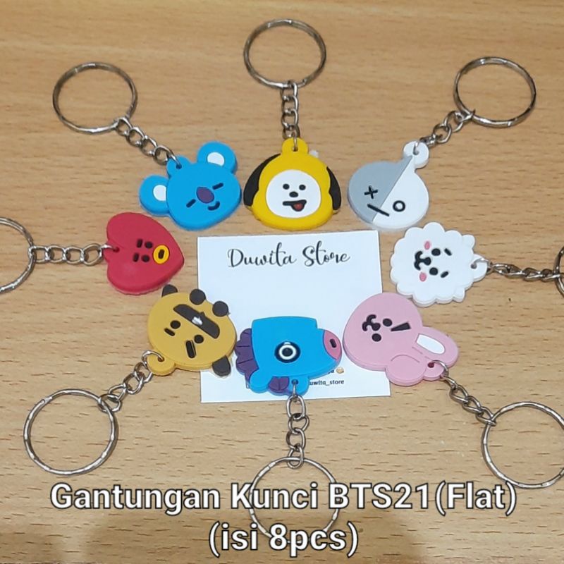 GANTUNGAN KUNCI BTS BT21 KPOP (ISI 8PCS)