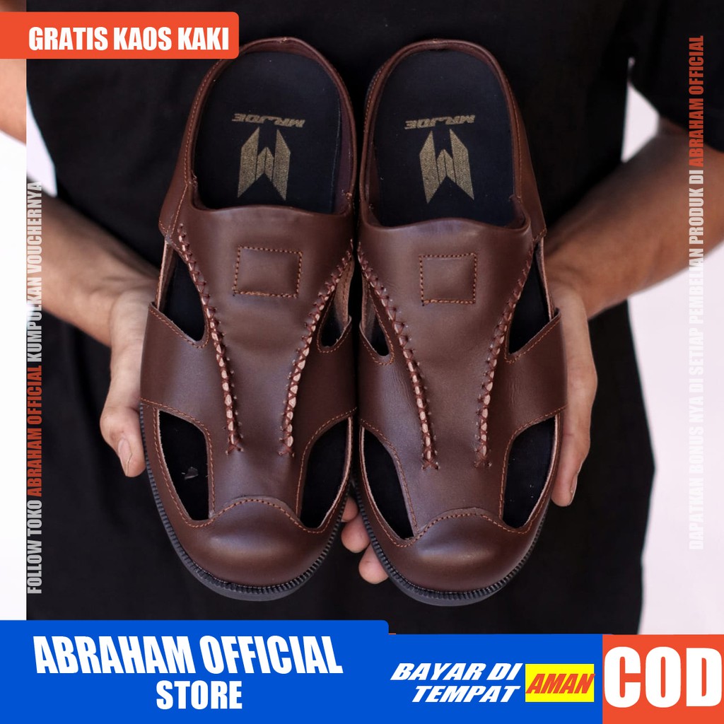 ABRHM x JOEBUS Sepatu Slip On Pria Sepatu Pria Casual Slip Sepatu Cowok/Cowo Ori Kulit Asli Sepatu Kasual Slop Anti Slip Semi Formal Kerja Kuliah Gaya Santai Keren Kekinian Original Murah Terlaris