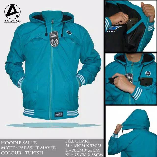 Jaket Amazing Hoodie Pria Wanita Waterproof, Jaket Gunung Jaket Motor dll