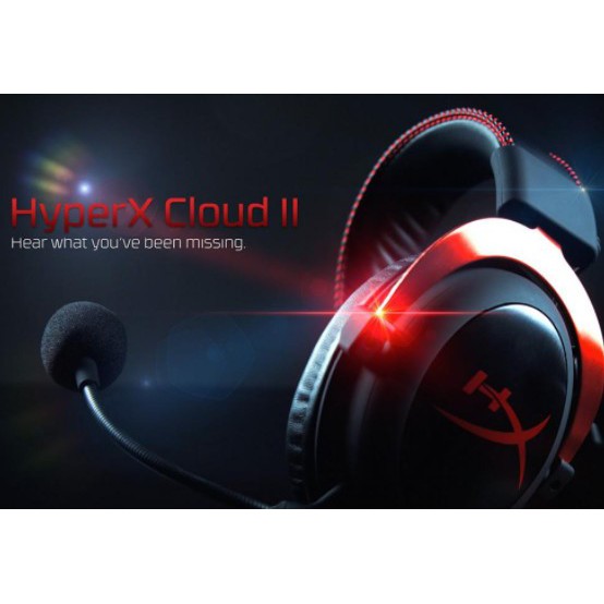 Headset HyperX Cloud 2 / II 7.1 Surround Sound - Gaming - Red - Gun Metal