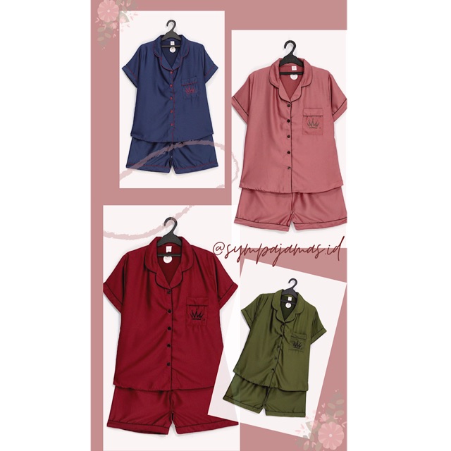 Polos- baju tidur piyama maxmara lengan pendek celana pendek