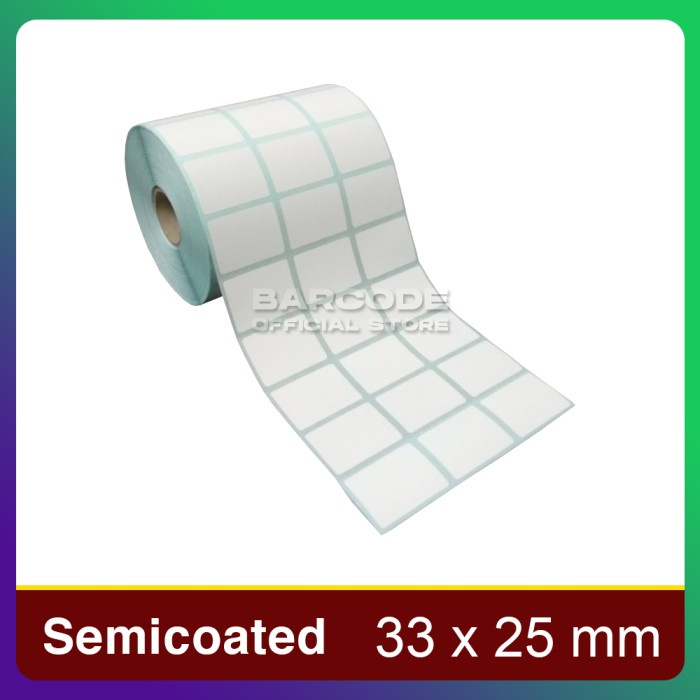 

(BISA COD) LABEL BARCODE 33 X 25 (3 LINE) KERTAS STICKER LABEL SEMICOATED 33x25