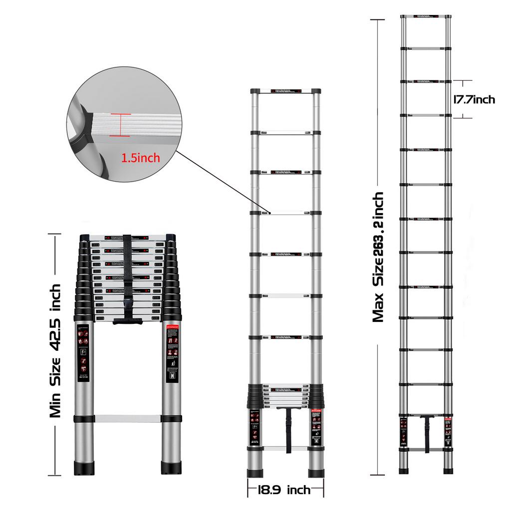 Tangga Teleskopik IXCE 6M Lipat Aluminium Alloy Telescopic Single Ladder 6M Harga grosir bisa nego