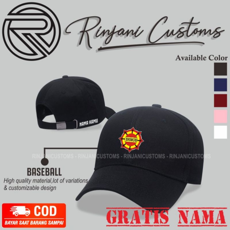 TOPI BRIMOB-TOPI BASEBALL BRIMOB GRATIS NAMA