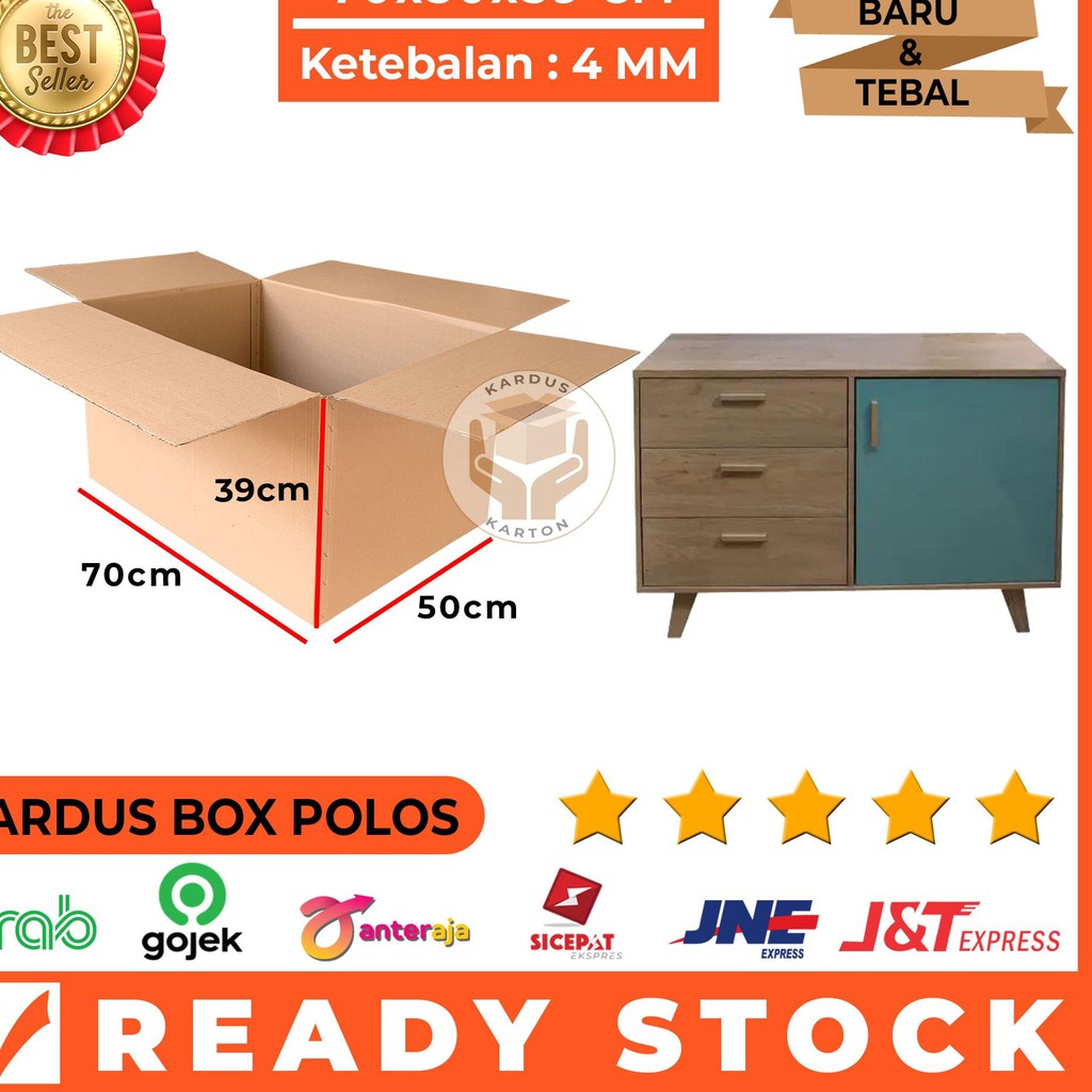 

Ready Terpopuler Kardus Polos / Karton Box Packing 70 X 50 X 39 Cm Single Wall, Jumbo