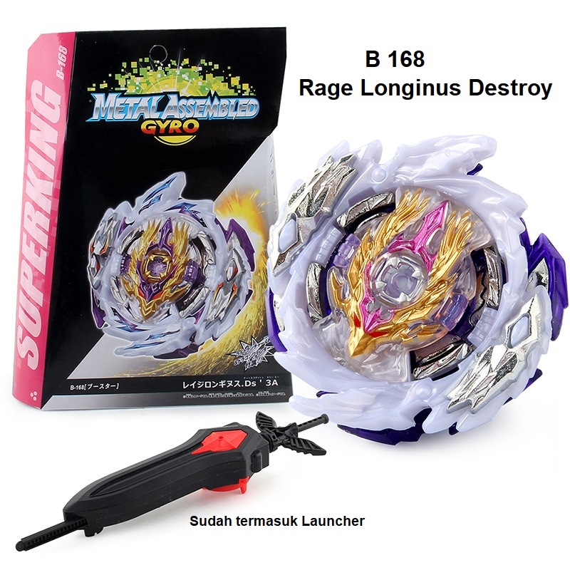 Gasing Beyblade Burst Superking Merk Z B-168 Rage Longinus Destroy