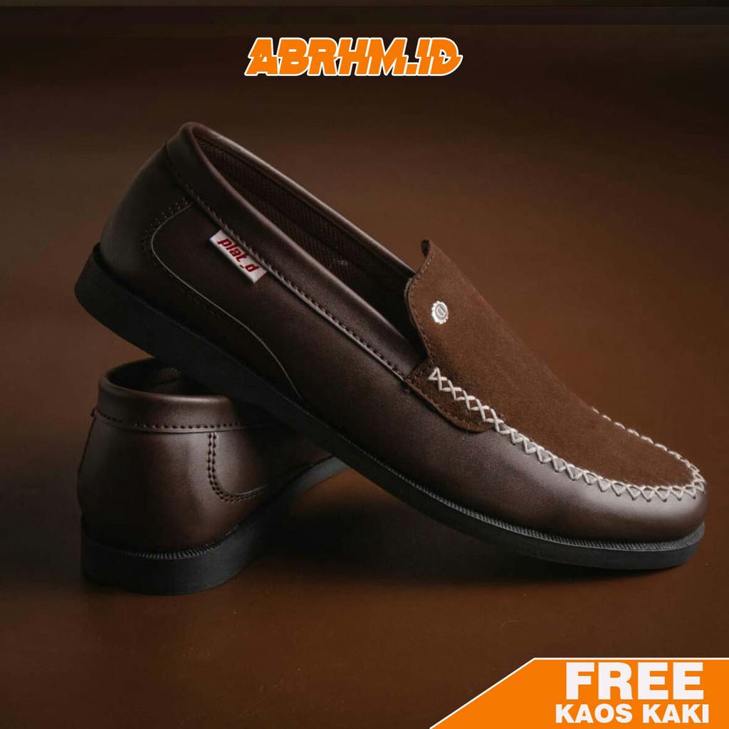 ABRHM X JUNS Sepatu Slip On Pria Sepatu Pria Casual Kulit Pu Kerja Cowo/Cowok Ori Sepatu Casual Pria Sepatu Kasual Santai Gaya Keren Original Kekinian