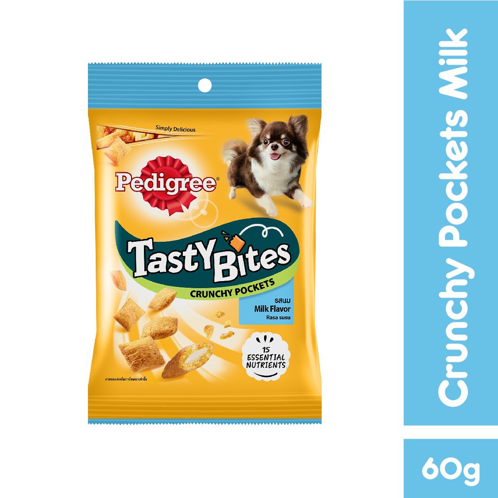 PEDIGREE® Snack Anjing Tasty Bites rasa Chicken (2 pcs) & Milk (1 pc) 60gr-2