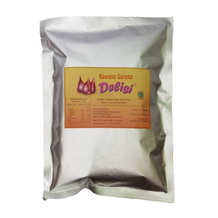 

Bawang Goreng DELISI - Brebes aluminium 500 gr - Halal - Fried Shallot