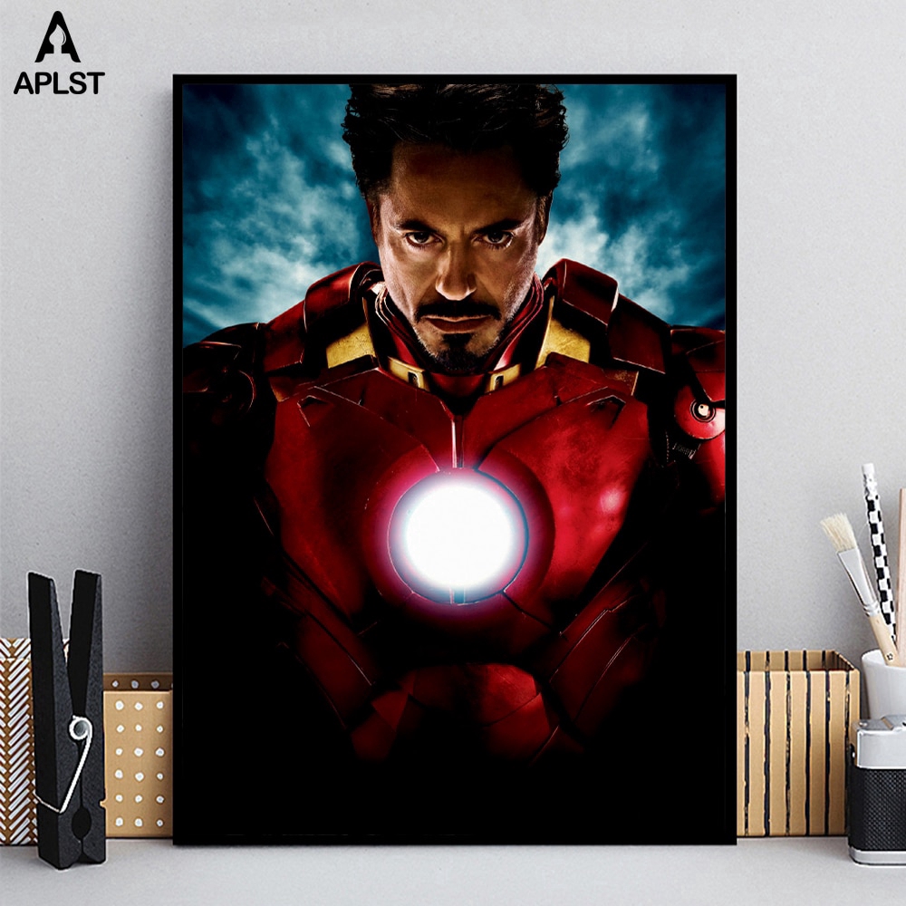 Lukisan Poster Dinding  Desain I Am Iron  Man  Avengers Bahan 